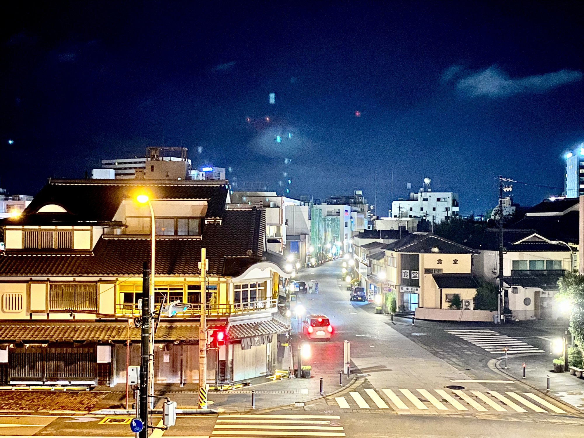 屋上から望む門前町の夜景