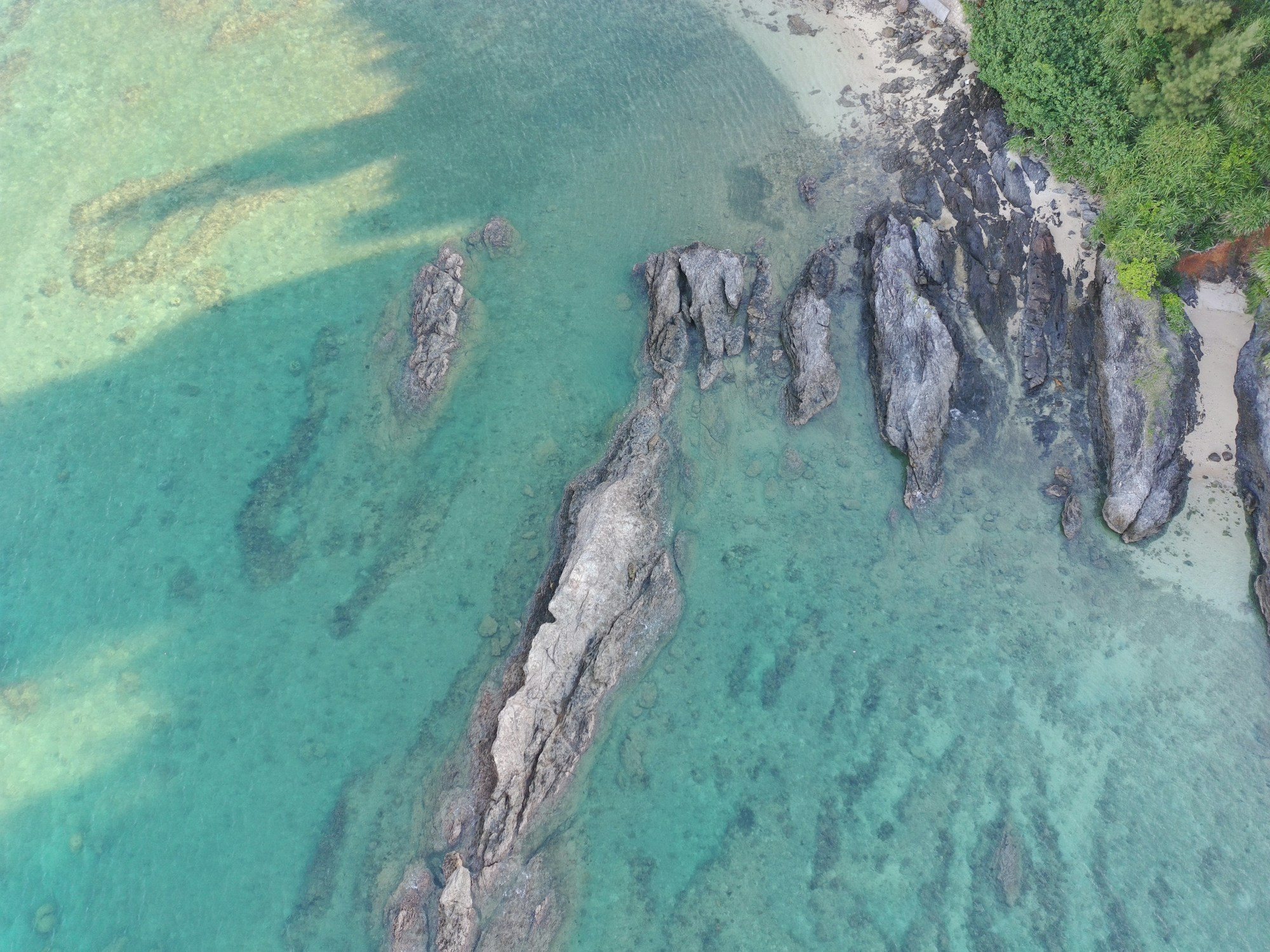 古宇利島のエメラルドグリーンの海岸線